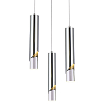 Подвесной светильник Metal Acrylic Tube Trio Chrome Hanging Lamp варинант исполнения - 1 | Loft Concept во Владивостоке