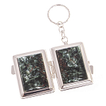 Зеркало брелок складное двухстороннее из натурального камня Серафинит Stone Mirrors варинант исполнения - 2 | Loft Concept во Владивостоке