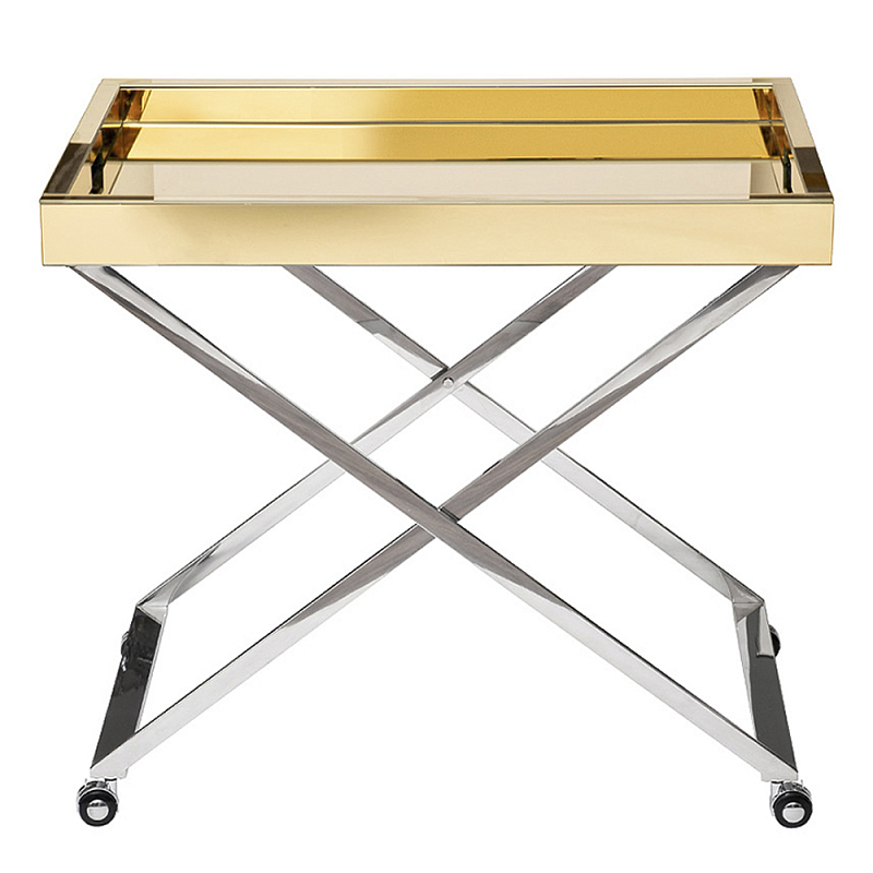 Стол сервировочный с зеркальной золотой столешницей Splendid Serving Table Золотой Хром Стол сервировочный с зеркальной золотой столешницей Splendid Serving Table Золотой Хром во Владивостоке | Loft Concept