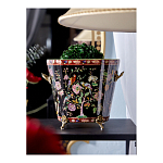 Кашпо из фарфора черная с цветочной росписью и бронзовой стрекозой Spring Garden варинант исполнения - 4 | Loft Concept во Владивостоке