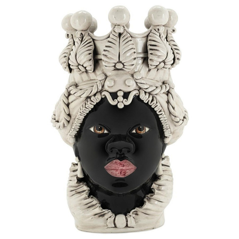 Ваза Vase Moro Lady White Big Черный Бежевый Ваза Vase Moro Lady White Big Черный Бежевый во Владивостоке | Loft Concept