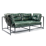 Диван Лофт Натуральная Винтажная кожа Зеленый Two Seat Encounter Leather Sofa варинант исполнения - 2 | Loft Concept во Владивостоке