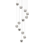 Люстра каскадня с 12-ю прозрачными шарообразными плафонами Bubbles Bocci варинант исполнения - 1 | Loft Concept во Владивостоке