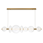 Подвесной светильник линейный с прозрачными стеклянными шарами разного диаметра Eurofase варинант исполнения - 11 | Loft Concept во Владивостоке