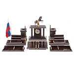 Настольный письменный набор из природного камня обсидиана с декором в виде Коня Team leader варинант исполнения - 1 | Loft Concept во Владивостоке