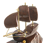 Часы настольные в виде парусника из натурального камня Обсидиан Sailboat Stone Clock варинант исполнения - 3 | Loft Concept во Владивостоке