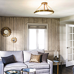 Потолочный светильник цвета латунь с плоским круглым плафоном Hinkley варинант исполнения - 2 | Loft Concept во Владивостоке