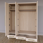 Большой Шкаф Primo Светлый дуб с 3 дверьми и 3 выдвижными ящиками варинант исполнения - 6 | Loft Concept во Владивостоке