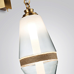 Бра со стеклянным плафоном конусообразной формы и декоративной вставкой из джута Tectona  варинант исполнения - 5 | Loft Concept во Владивостоке