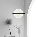 Светодиодный подвесной светильник круглой формы с металлическим черным каркасом Marble Glow варинант исполнения - 5 | Loft Concept во Владивостоке