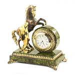 Часы настольные бронзовые с декором в виде коня Horse Stone Clock варинант исполнения - 4 | Loft Concept во Владивостоке