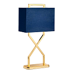 Настольная лампа с основанием из полированного золота и прямоугольным абажуром глубокого синего цвета Elstead Lighting варинант исполнения - 5 | Loft Concept во Владивостоке