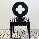 Дизайнерский стул с круглой деревянной спинкой Black and White Clover варинант исполнения - 3 | Loft Concept во Владивостоке