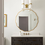 Золотое настенное зеркало Yvon Mirror варинант исполнения - 4 | Loft Concept во Владивостоке