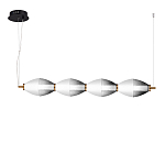 Подвесной светильник линейный в сочетании двух разных фактур стекла Enchanting варинант исполнения - 1 | Loft Concept во Владивостоке