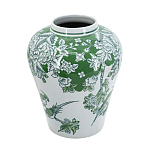 Ваза с зелеными цветочными и птичьими мотивами Vase Inspired by Nature варинант исполнения - 2 | Loft Concept во Владивостоке