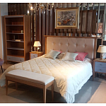 Кровать из массива бука с мягким изголовьем Tasteful Furniture варинант исполнения - 2 | Loft Concept во Владивостоке