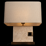 Настольная лампа с прямоугольным основанием из натурального камня c тканевым абажуром Lapis Tiburtinus варинант исполнения - 4 | Loft Concept во Владивостоке
