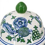Ваза с крышкой и зелено-голубым цветочным узором на белом фоне Blue & White Ornament варинант исполнения - 3 | Loft Concept во Владивостоке