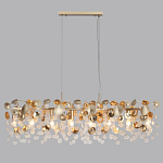 Люстра линейная с подвесками в форме монеток и золотистыми круглыми элементами из металла в виде лепестков FAIRYTREE Light варинант исполнения - 4 | Loft Concept во Владивостоке