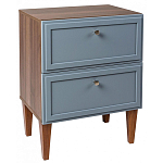 Тумба прикроватная серая из массива бука с 2-мя ящиками Wenge Light варинант исполнения - 1 | Loft Concept во Владивостоке