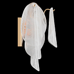 Бра из полупрозрачных овальных лепестков из стекла с металлическим основанием золотого цвета Nazaire Glass Lighting варинант исполнения - 2 | Loft Concept во Владивостоке