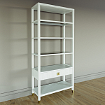 Стеллаж Elsa Dreams White со стеклянными полками и ящиком варинант исполнения - 1 | Loft Concept во Владивостоке