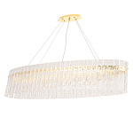 Люстра подвесная овальная с рельефными стеклянными панелями и золотым металлическим каркасом Textured Glass Chandelier варинант исполнения - 1 | Loft Concept во Владивостоке