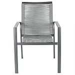 Стул темно-серый с высокой плетеной спинкой и сиденьем Braided Strength варинант исполнения - 1 | Loft Concept во Владивостоке