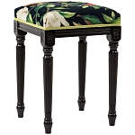 Банкетка из натурального бука черная с изображением птиц и цветов Blooming Birds2 варинант исполнения - 3 | Loft Concept во Владивостоке