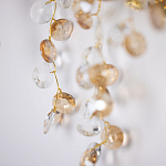 Бра золотого цвета с ветвями и прозрачными хрустальнымих подвесками Droplet Chandelier варинант исполнения - 5 | Loft Concept во Владивостоке