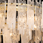 Люстра круглая с прозрачными стержнями разной длины Textured Glass Chandelier варинант исполнения - 5 | Loft Concept во Владивостоке