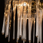 Люстра подвесная круглая в виде ветвей деревьев бронзового цвета с прозрачными подвесками-каплями Droplet Chandelier варинант исполнения - 6 | Loft Concept во Владивостоке