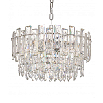 Круглая люстра с хрустальными подвесками на серебряном каркасе Gorgeous Crystal Light варинант исполнения - 10 | Loft Concept во Владивостоке