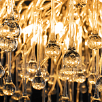 Люстра подвесная с прозрачными стеклянными подвесками в форме капель Диаметр 100 см Droplet Chandelier варинант исполнения - 10 | Loft Concept во Владивостоке