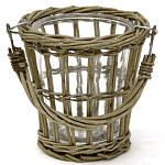 Кашпо стеклянное в плетёной корзине Timber варинант исполнения - 1 | Loft Concept во Владивостоке