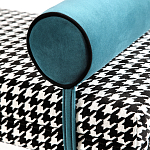 Банкетка Banquette PIED DE POULE с принтом гусиная лапка и синими подлокотниками  варинант исполнения - 3 | Loft Concept во Владивостоке