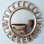 Зеркало-солнце в серебряной раме Silver Sun варинант исполнения - 1 | Loft Concept во Владивостоке