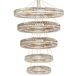 Многоярусная Люстра Elizabeth Золото Вертикальная композиция из пяти хрустальных светильников варинант исполнения - 1 | Loft Concept во Владивостоке