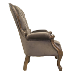 Кресло с мягкой обивкой из коричневого велюра на 4-х деревянных ножках Evelyn Classical Armchair варинант исполнения - 1 | Loft Concept во Владивостоке