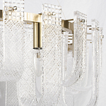 Бра с металлическим основанием золотого цвета и хрустальными подвесками Textured Glass варинант исполнения - 6 | Loft Concept во Владивостоке