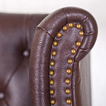 Кресло из натуральной кожи на 4-х деревянных ножках из массива бука Thomas Armchair brown варинант исполнения - 4 | Loft Concept во Владивостоке