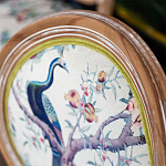 Стул из массива бука с изображением птиц и цветов Beige Green Chinoiserie Garden Chair варинант исполнения - 4 | Loft Concept во Владивостоке