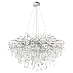 Люстра подвесная с прозрачными стеклянными подвесками в форме капель Диаметр 100 см Droplet Chandelier варинант исполнения - 14 | Loft Concept во Владивостоке