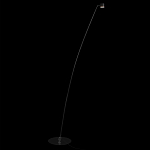 Торшер с изогнутой черной металлической стойкой и цилиндрическим плафоном Davide Groppi варинант исполнения - 2 | Loft Concept во Владивостоке