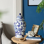 Ваза с крышкой и синим цветочным узором Blue & White Ornament  варинант исполнения - 8 | Loft Concept во Владивостоке