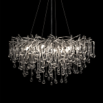 Люстра подвесная с прозрачными стеклянными подвесками в форме капель Диаметр 80 см Droplet Chandelier варинант исполнения - 6 | Loft Concept во Владивостоке