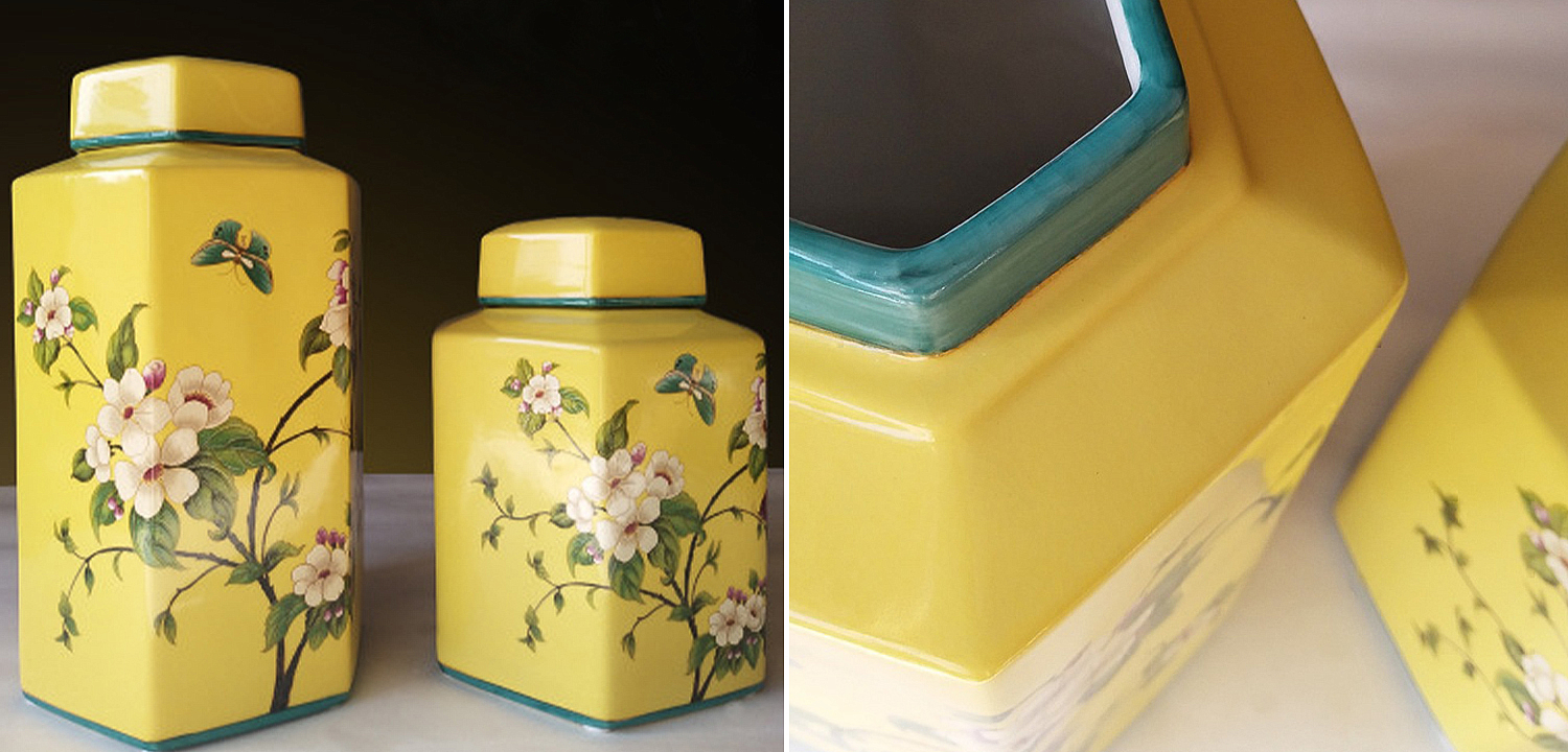 Ваза с крышкой Ceramic Yellow Garden Vase Ваза с крышкой Ceramic Yellow Garden Vase - Loft-Concept во Владивостоке
