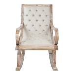 Кресло-качалка с мягкой обивкой из льна Ella Armchair beige варинант исполнения - 1 | Loft Concept во Владивостоке