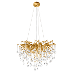 Люстра подвесная с прозрачными стеклянными подвесками в форме капель Диаметр 60 см Droplet Chandelier варинант исполнения - 2 | Loft Concept во Владивостоке